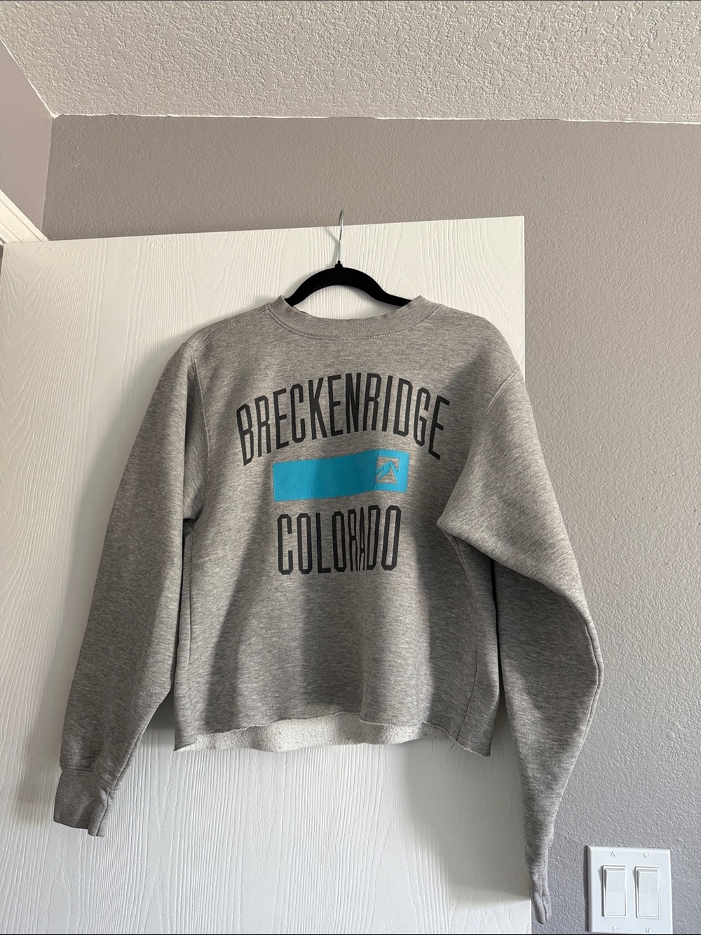 Breckenridge Colorado Grey Sweatshirt with Teal Accent